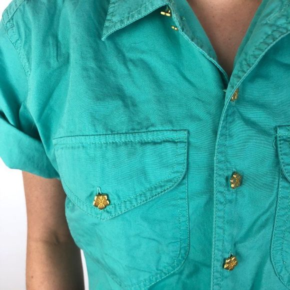 Vintage Liz Claiborne Button Down Crop Top - Picture 2 of 7